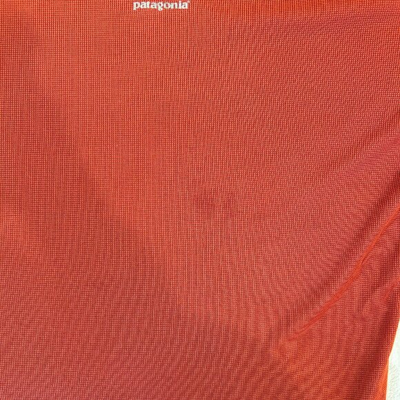 Patagonia Capilene Size L Large Short Sleeve T Shirt Men Orange Stretch - Picture 14 of 16
